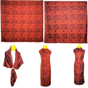NWT Double Sided Silk Scarf 52"x52" Large Square Shawl Wrap 3013